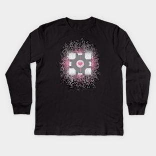 Companion Cube Explosion Kids Long Sleeve T-Shirt